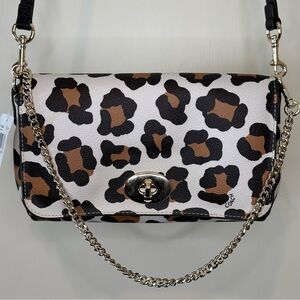 NWT Coach Ocelot Print Mini Ruby Cross Body - Light Gold/Chalk Multi